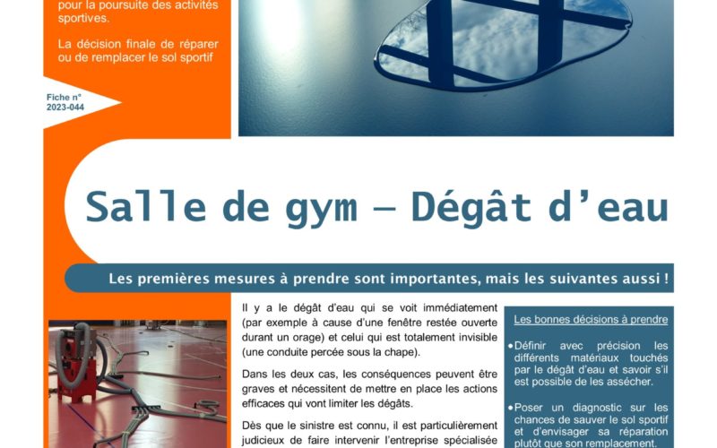 Remise en état d'un sol sportif après un dégât d'eau