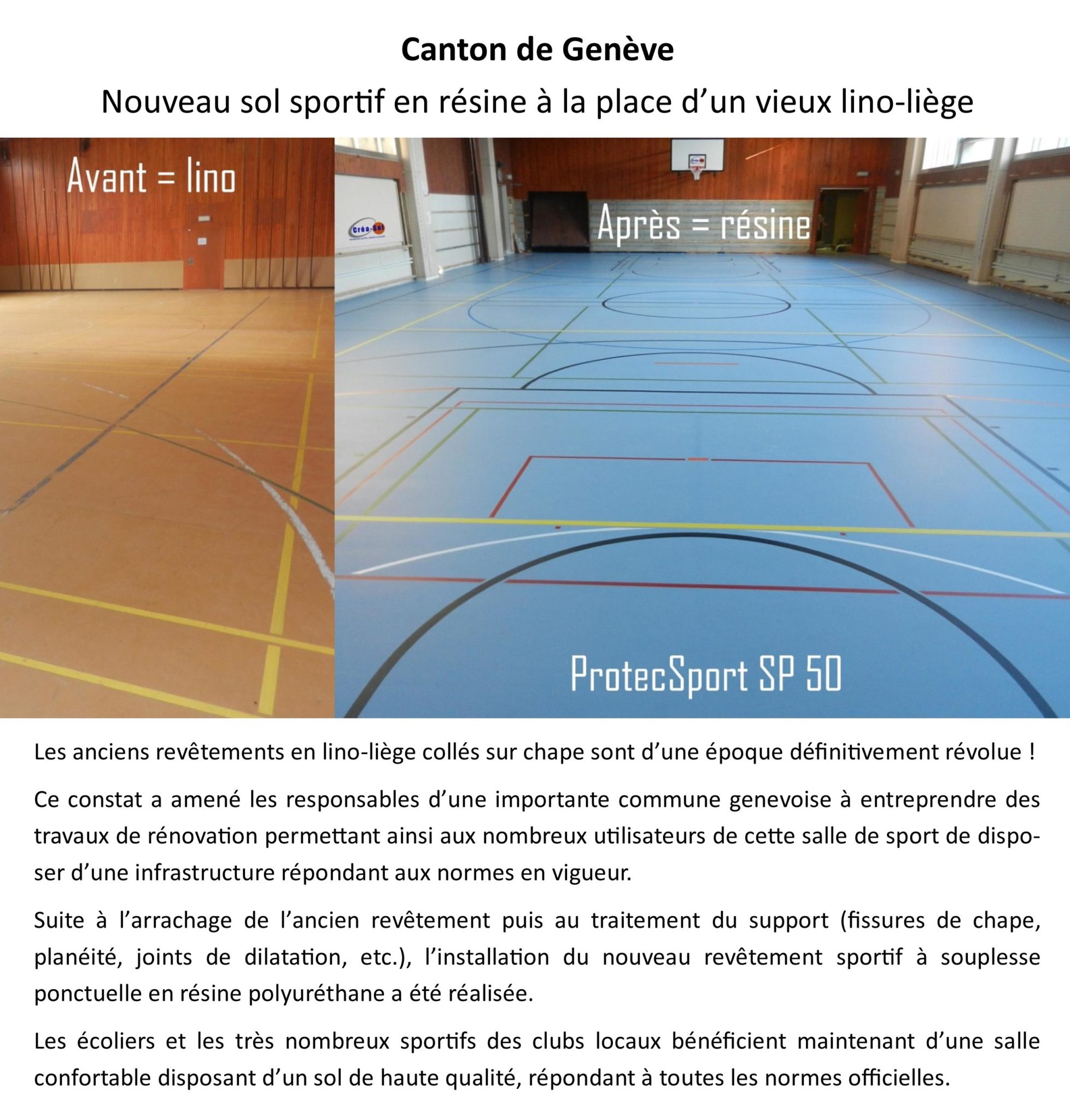 Sous-construction bois d'un sol sportif mise à nu pendant les travaux